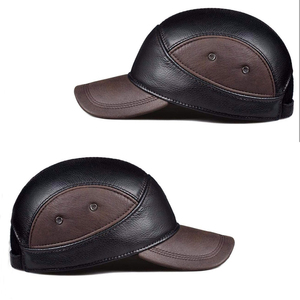 Professional Manufacture Genuine Leather Baseball Cap Embroidered Adjustable Snapback Outdoor Streetwear - Product Image 4