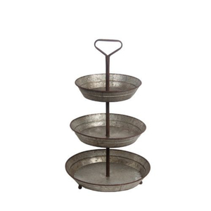 Présentoir à desserts à un étage style ferme, support à gâteaux exclusif en métal galvanisé pour mariages, fêtes et décoration intérieure, support en fer - Product Image 6