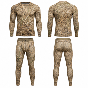 Ensemble de vêtements de chasse camouflage à manches longues pour hommes, sous-vêtements longs respirants, équipement d'automne - Product Image 1