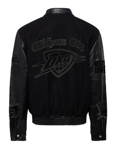 เสื้อแจ็คเก็ตหนังสไตล์วินเทจ Oklahoma City Thunder แบบสตรีทแวร์ ป้องกันลม เป็นมิตรกับสิ่งแวดล้อม - Product Image 2