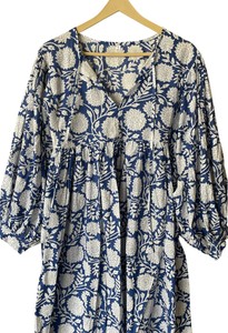Robe longue 100 % coton pour femme, la plus vendue, faite à la main, style bohème décontracté, imprimé floral, douce, pour l'été et la plage, naturelle et ample - Product Image 2