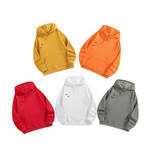 OEM High Quality 100% Polyester 350grams Heavyweight Embroidered <b>Pullover</b> <b>Men</b> Plain Oversized Loose Fit Fleece Hoodie Autumn - Product Image 1