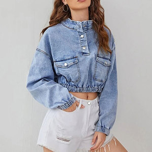 New Arrival Women's Stretch <b>Denim</b> Jacket Casual Ladies <b>Denim</b> <b>Coat</b> Distressed Jeans Long Sleeve Jacket For Women - Product Image 5
