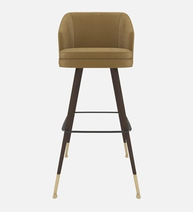 Elegant PU Leather <b>Adjustable</b> <b>Bar</b> <b>Stool</b> Light Brown Color Modern Luxury Counter Height Kitchen Furniture Metal Base Upholstered - Product Image 1