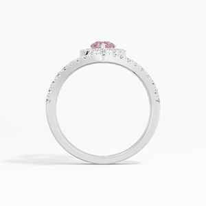 แหวนเพชรโมอิสซาไนต์สีชมพูทรงลูกแพร์สำหรับผู้หญิง ดีไซน์คลาสสิก ประดับเพชร 1.27 กะรัต ชุบโรเดียม รับรองโดยผู้เชี่ยวชาญ 10K 14K - Product Image 3