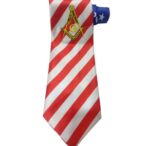Corbata Larga de Seda con Diseño Masónico, Hecha a Mano, para Hombres, en Venta - Product Image 2