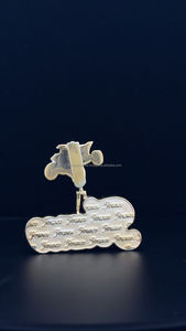 Custom Pass Diamond Tester Hip Hop Moissanite Carta Colgante 925 Plata Negro Esmalte Custom Bike Bail Moissanite Colgante - Product Image 5