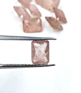 Quartz Fraise AAA Facetté Octogonal Coupe Princesse 8*6 mm 10*7 mm 100% PIERRE PRÉCIEUSE NATURELLE Pour la Fabrication de Bijoux à Prix de Gros - Product Image 3