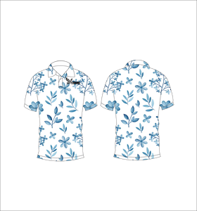 Camisa Polo para Hombre con Estampado de Hojas Azules, Manga Corta, Casual, de Verano, Ligera, con Cuello, para Golf - Product Image 4