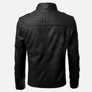 Men's Winter Motorbike <b>Racing</b> <b>Jacket</b> Genuine Cow Skin Leather Zipper Front Breathable Eco-Friendly Customizable Design - Product Image 5