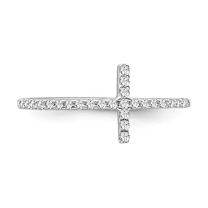 Anillo de oro blanco de 10 quilates con diamante redondo cultivado en laboratorio, regalo para mujer - Product Image 2