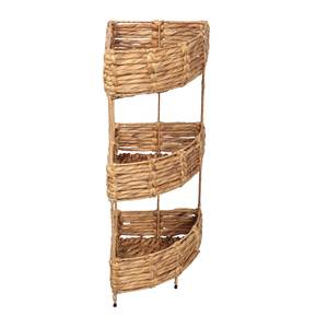 Nordic Style Water Hyacinth Shelving Multi Tier Corner Display <b>Shelf</b> For Toiletries Books Interior Home Decor Braided Accent - Product Image 4
