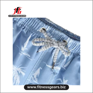 Shorts de bain décontractés pour hommes à séchage rapide, unis, avec poches, en Spandex/Coton, avec cordon de serrage, pour l'été et la plage - Product Image 3