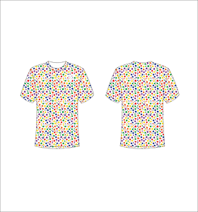 T-shirt à manches courtes pour homme, motif à pois colorés, coupe classique, col rond, respirant, tricoté, style décontracté - Product Image 1