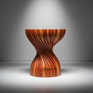 Mesa Auxiliar Moderna de Madera Trenzada – Mesa Decorativa Escultural de Madera Sólida para Sala de Estar, Dormitorio y Decoración de Interiores de Lujo - Product Image 2