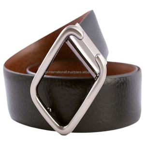 Ceinture en cuir formelle fabriquée en Inde ceinture en cuir à boucle décontractée avec conception de trou commande en gros boucle ardillon plaquée laiton robuste - Product Image 6