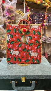 Sac fourre-tout de créateur imprimé vache pour femmes indiennes sac à bandoulière de Style Ins avec doublure en coton fermeture à glissière double poignée retour sacs-cadeaux - Product Image 4