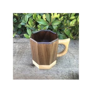 Eco Friendly Wooden Coffee Mug Handmade Solid Wood Cup Natural Finish Rustic Design for Tea Coffee Juice - Product Image 1