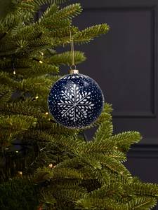 Boules de Noël bleues de taille moyenne, brillantes, décorations traditionnelles à suspendre - Product Image 4