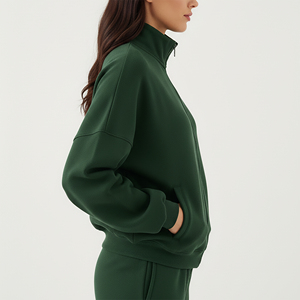 เสื้อฮู้ดซิปแบบสั่งทำพิเศษ ผ้าฝ้ายเฟรนช์เทอร์รี่ 100% ซักย้อมแบบแอซิดวอช ทรงหลวมไหล่ตก มีกระเป๋าหน้าคุณภาพสูงสำหรับฤดูหนาว - Product Image 2