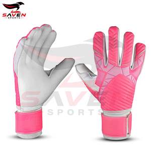 Good Quality <b>Pink</b> & White Color Adult Wear Sports Equipment OEM Your Own Design Adjustable Wrist Strap Soccer Goalkeeper Gloves - Product Image 2