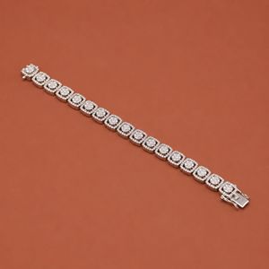 Bracelet de luxe en argent 925 avec moissanite, pavé serti, forme géométrique, pour femme, bijoux de mariage, plaqué rhodium - Product Image 2