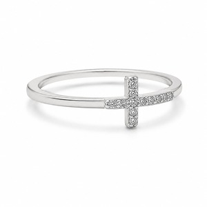 Anillo Cruzado Minimalista de Plata 925 con Incrustaciones de Diamantes, Unisex, para Uso Diario - Product Image 4