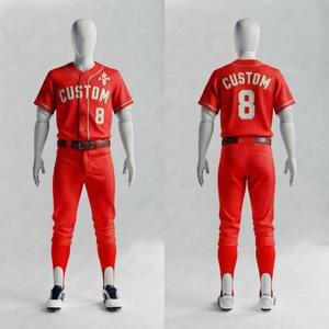 Ensemble d'uniformes de baseball avec logo blanc, manches courtes, col rond pour homme, 100% polyester, coupe régulière, fermeture à boutons par RIVIAN ATLANTIC - Product Image 2