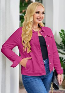 Women Blue Jean Jacket Premium <b>Denim</b> <b>Coat</b> Casual Cotton Button Up Vintage Street Fashion Stylish Everyday Comfort Fit Wear - Product Image 6
