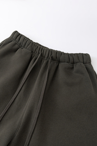 Shorts Unisex de Felpa, Cintura Media, Cordón Ajustable, Color Sólido, con Bolsillos, Shorts de Playa de Algodón Tejido - Product Image 3