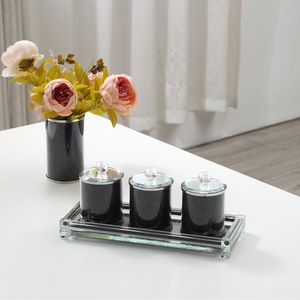 Ambrose squisito diamante schiacciato di vetro tè contenitori di zucchero di caffè barattolo di stoccaggio con vassoio in confezione regalo - Product Image 2