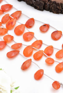 Perlas facetadas de cornalina natural de 8 pulgadas, piedras preciosas naturales para la elaboración de joyería fina. - Product Image 6