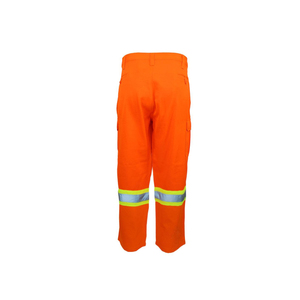 High Visibility Safety Workwear <b>Pants</b> Reflective Trousers <b>Cargo</b> Elastic Waist Drawstring Pockets Casual Hi Vis <b>Working</b> <b>Pant</b> - Product Image 1