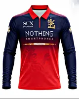 Maillot de cricket RCB IPL 2026 personnalisé imprimé par sublimation en polyester, T-shirt de sport surdimensionné respirant à séchage rapide, couleur Royal