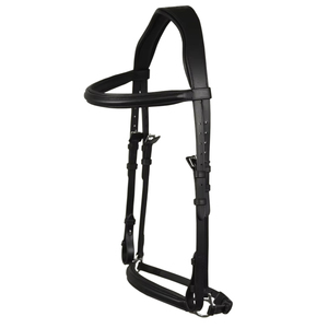 Brida para Caballo de Cuero Italiano Islandés, Cómoda, Duradera, Absorbente de Sudor, Anatómica, Ligera, Negra - Product Image 1