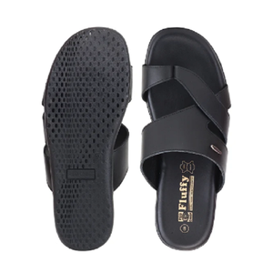 <b>Leather</b> Black Slip On Sandals for <b>Men</b> Elegant Casual Footwear Comfortable Open Back Design for Home Travel and Everyday - Product Image 4