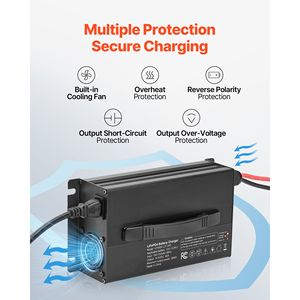 Caricabatterie al litio 12V 40A con cassa in alluminio 14.6V AC DC LiFePO4 Smart per connettore Anderson, indicatore LED, attivazione a 0V - Product Image 5