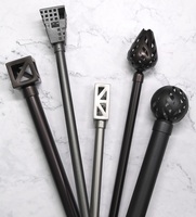 Accessoires de rideaux en métal, ensemble de tringles à rideaux réglables pour fenêtre avec embouts décoratifs et supports