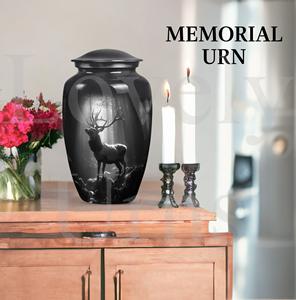 Elegante urna de aluminio con diseño de ciervo para cenizas de cremación de adultos, urna decorativa conmemorativa, recuerdo, tributo. - Product Image 3