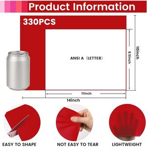 6 Colori, 330 Fogli di Carta Velina Rossa e Rosa 14 X 10 Pollici per Confezioni Regalo, Matrimoni, Fai-da-Te, Decorazioni per Feste - Product Image 3