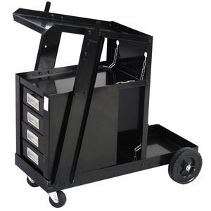 Carrello Portatile in Acciaio Nero a 4 Cassetti con Ruote per Saldatura e Stoccaggio - Product Image 2