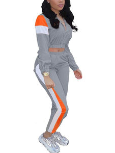 Conjunto Deportivo de 2 Piezas para Mujer, Chaqueta Cortavientos Ligera con Cremallera, Top Corto y Pantalones, Traje Deportivo Fácil de Usar - Product Image 5