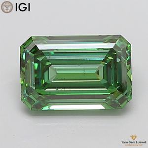 เพชรสีเขียวแฟนซีสดใส ความสะอาดระดับ VS2 เพชร CVD ที่เพาะเลี้ยงในห้องปฏิบัติการ น้ำหนัก 2.51 กะรัต ทรงเอเมอรัลด์ พร้อมใบรับรอง IGI สำหรับงานเครื่องประดับมืออาชีพ - Product Image 1