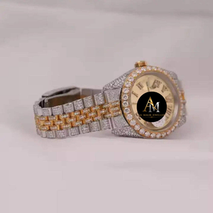 Nuevo Diseño de Reloj de Lujo Hecho a Mano con Cuarzo Moissanite y Acero Inoxidable de 43 mm para Hombre, Estilo Hip Hop con Cristales, Puntero Analógico, Regalo - Product Image 3