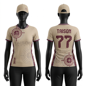 เสื้อเจอร์ซีย์ผู้หญิงคุณภาพสูง 160 GSM โพลีเอสเตอร์ สีเหลือง ทรงแอธเลติก แบบแผง ผ้าแห้งเร็ว พิมพ์โลโก้ตามสั่ง - Product Image 5