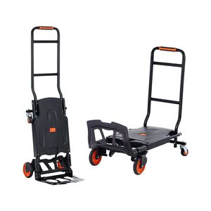 Carretilla de Mano Plegable 2 en 1 de Aluminio, Capacidad de Carga de 300 Libras, Carro de Transporte Industrial Resistente para Mudanzas - Product Image 1