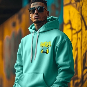 Sweat-shirts à capuche en coton lourd pour homme de haute qualité pour l'hiver avec logo personnalisé en mousse et 3D - Product Image 2