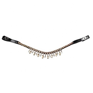 Banda para cejas de diseñador súper cómoda en colores negro plata marrón dorado hecha de guanina y cuero - Product Image 6