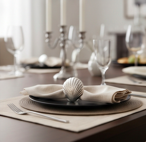 Anillos para Servilletas de Acero Inoxidable Plateado con Diseño de Concha Marina para Decoración de Mesa de Boda, Artículos de Cocina - Product Image 4