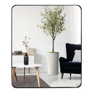 Specchio Moderno Nero da 30 x 36 Pollici, Rettangolare, da Parete, con Cornice Profonda in Metallo, per Camera da Letto, Soggiorno, Ingresso - Product Image 1